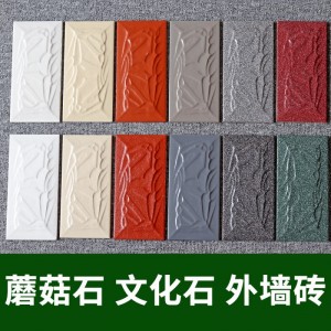 福建外墻磚文化石10x20蘑菇石凹凸圍墻自建房墻角石戶(hù)外抗凍瓷磚