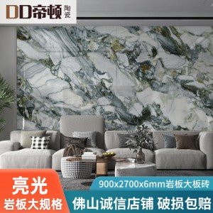 亮光輕奢900x2700x6mm巖板電視背景墻客廳大規(guī)格大板連紋大理石